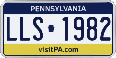 PA license plate LLS1982