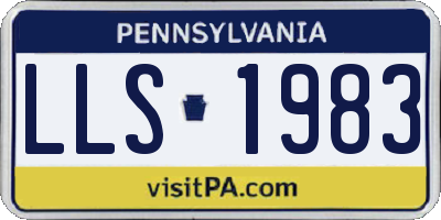 PA license plate LLS1983
