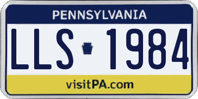 PA license plate LLS1984