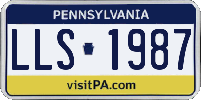 PA license plate LLS1987