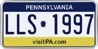 PA license plate LLS1997