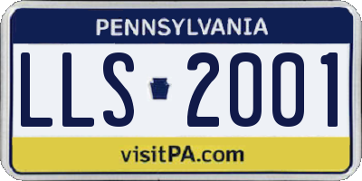 PA license plate LLS2001