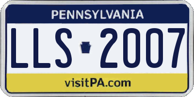 PA license plate LLS2007