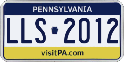 PA license plate LLS2012