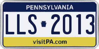 PA license plate LLS2013