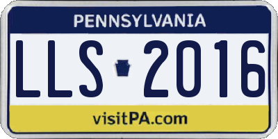 PA license plate LLS2016