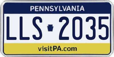 PA license plate LLS2035