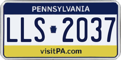 PA license plate LLS2037