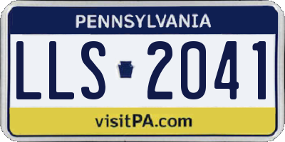 PA license plate LLS2041