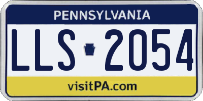 PA license plate LLS2054