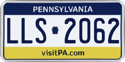 PA license plate LLS2062