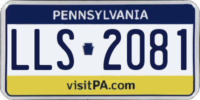 PA license plate LLS2081