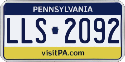 PA license plate LLS2092
