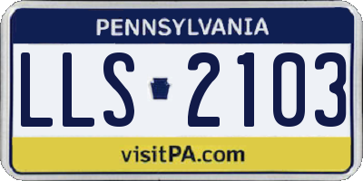 PA license plate LLS2103