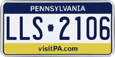 PA license plate LLS2106