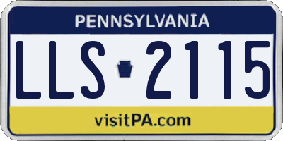 PA license plate LLS2115