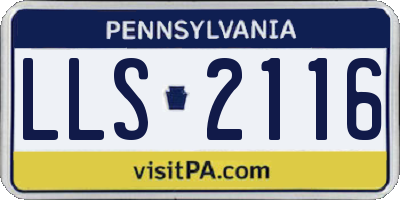 PA license plate LLS2116