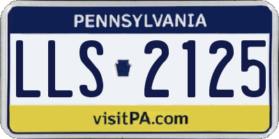 PA license plate LLS2125