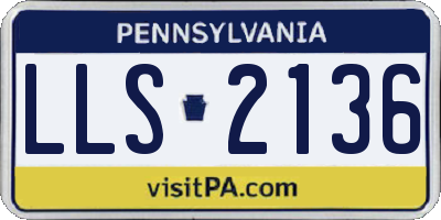 PA license plate LLS2136