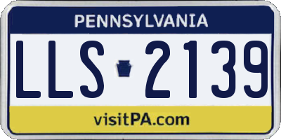 PA license plate LLS2139