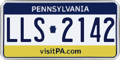 PA license plate LLS2142