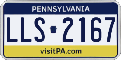 PA license plate LLS2167