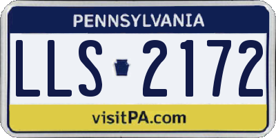 PA license plate LLS2172