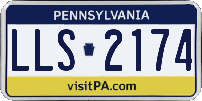 PA license plate LLS2174