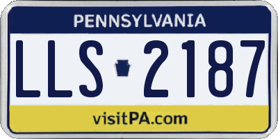 PA license plate LLS2187