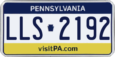 PA license plate LLS2192