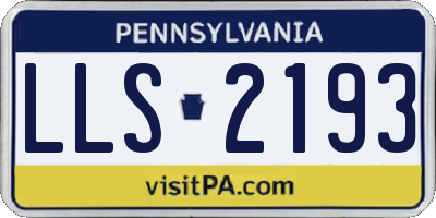 PA license plate LLS2193