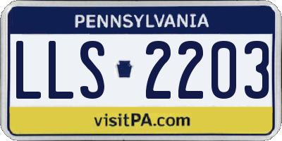PA license plate LLS2203