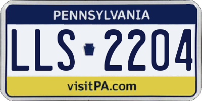 PA license plate LLS2204