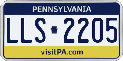 PA license plate LLS2205
