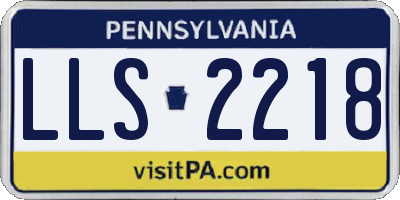 PA license plate LLS2218