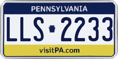 PA license plate LLS2233