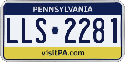 PA license plate LLS2281