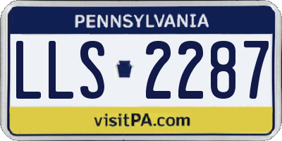 PA license plate LLS2287