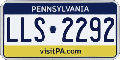 PA license plate LLS2292