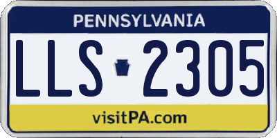 PA license plate LLS2305