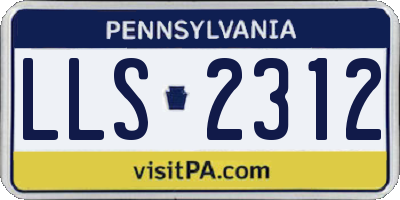PA license plate LLS2312