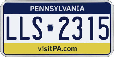PA license plate LLS2315