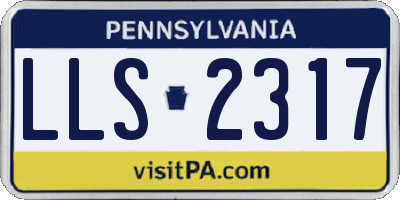 PA license plate LLS2317