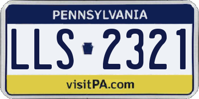 PA license plate LLS2321