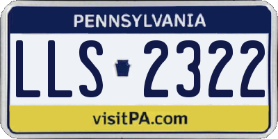 PA license plate LLS2322