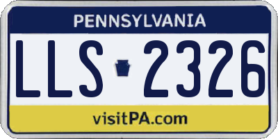 PA license plate LLS2326