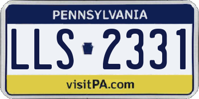PA license plate LLS2331