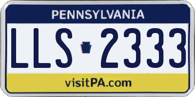PA license plate LLS2333