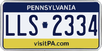PA license plate LLS2334
