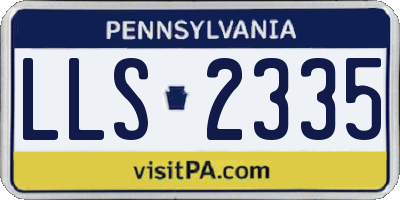 PA license plate LLS2335